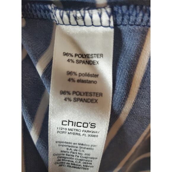 Chico's Dark Blue Bell Sleeve Blouse, Chico's 00/XS - Picture 6 of 6